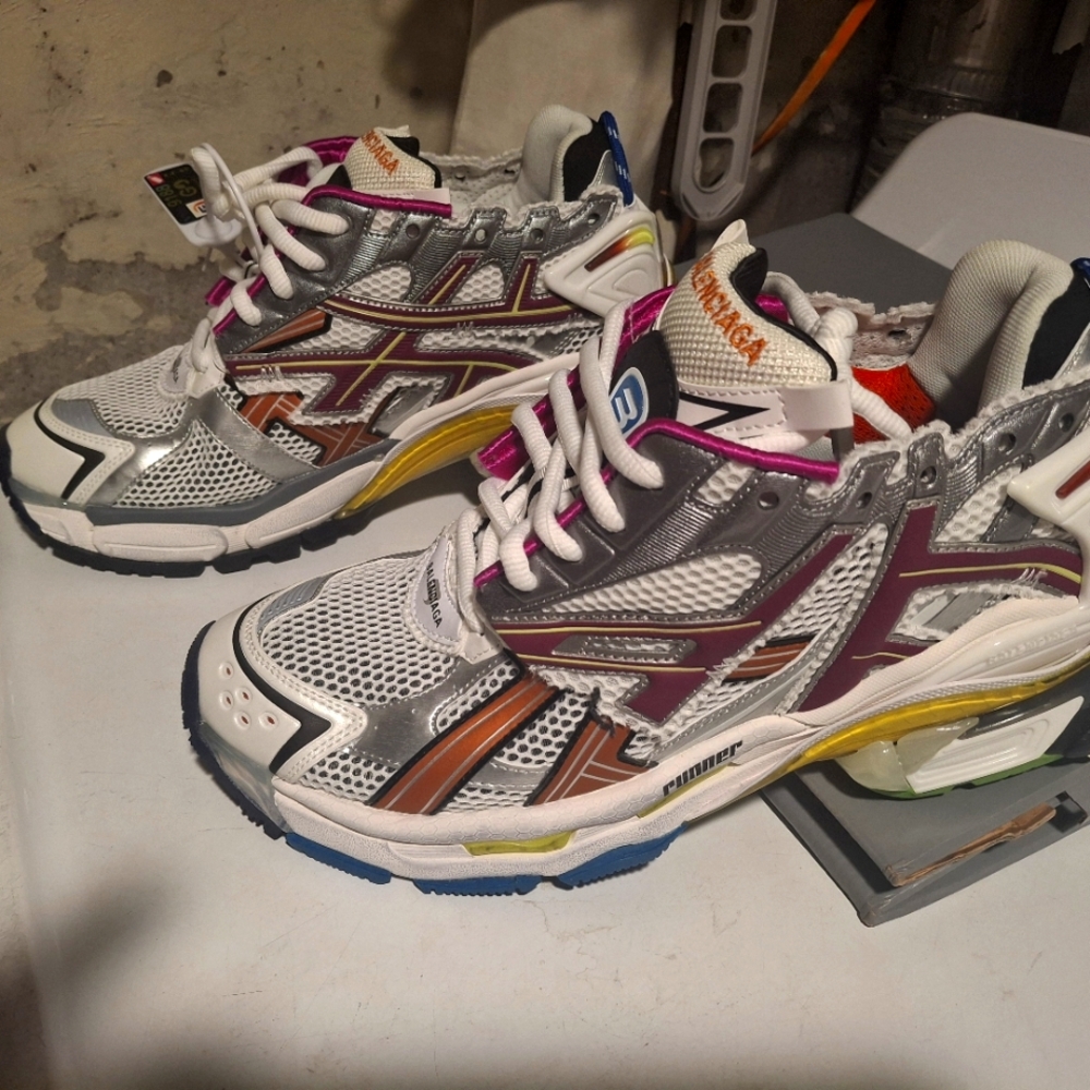 Balenciaga Silver and Multicolor Mens Athletic Shoes Size 10
